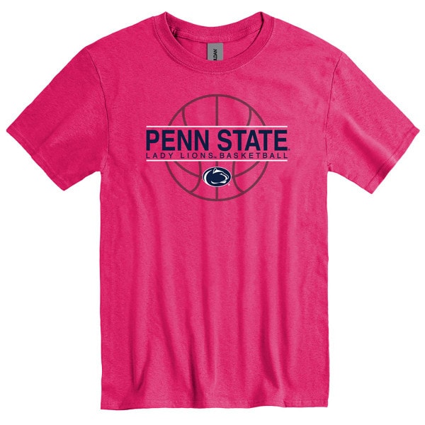 short sleeve t-shirt pink with Penn State Lady Lions Basketball
